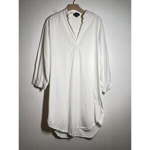 J Peterman EUC White Light Cotton Marie Antoinette Nightshirt Coverup Dress M